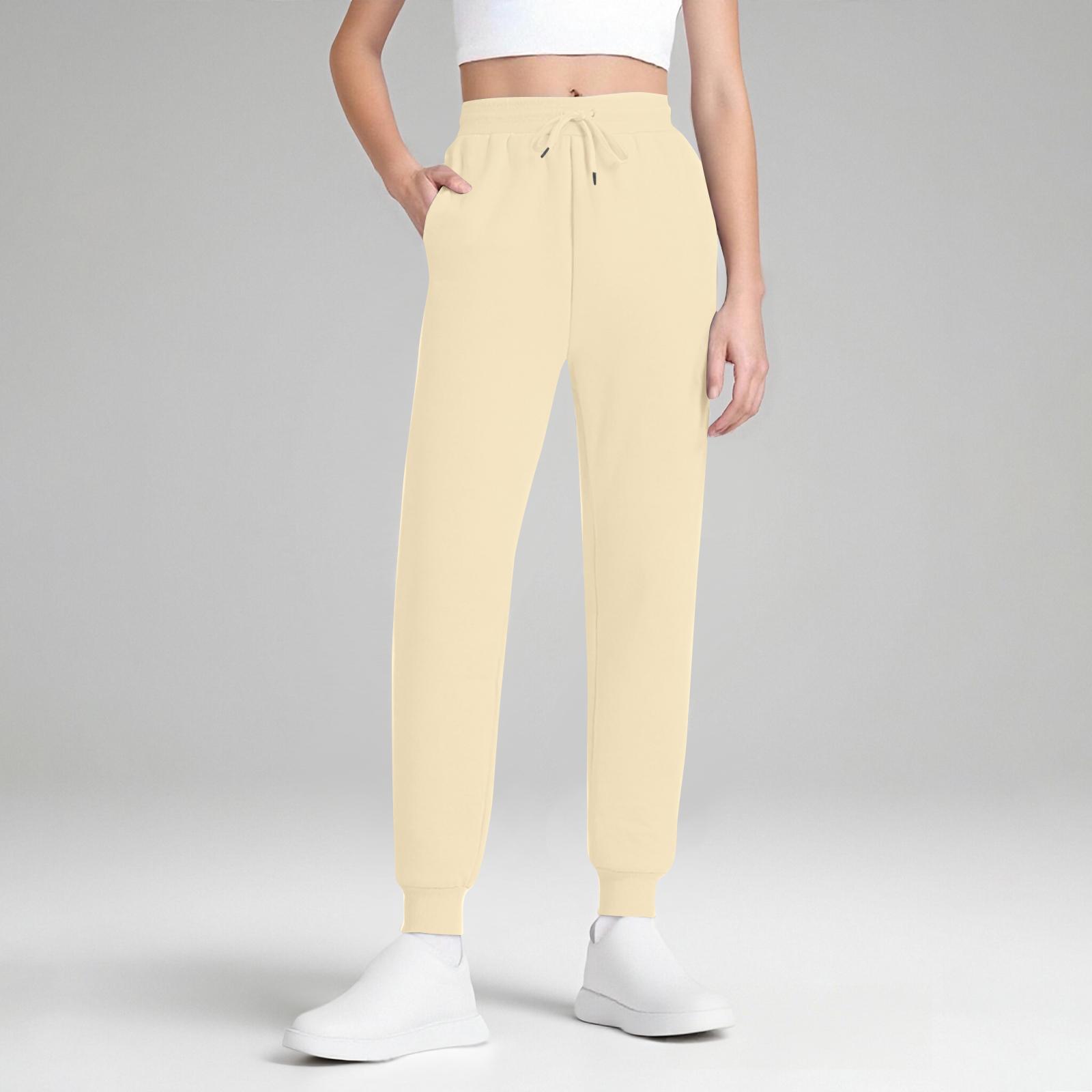 

TNNZEET Women s Joggers With Pockets - High Waisted Sweatpants Tapered Leg Drawstring Lightweight Athletic Pants M хаки