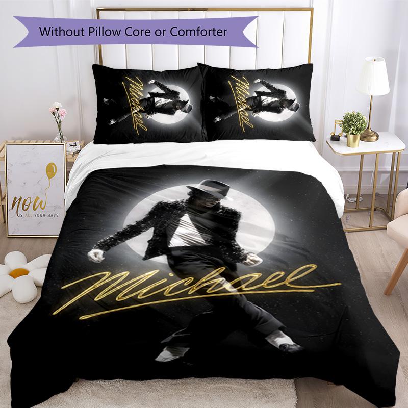 3pcs Michael Jackson Design Cover Set - HD Printed Bedding with 1 Cover and 2 Pillowcases - Perfect for Home and Dorm Decor