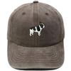 Cute Boston Terrier Embroidered Baseball Cap Washed Retro Daddy Hat Men's and Women's Casual Sports Hat Trend