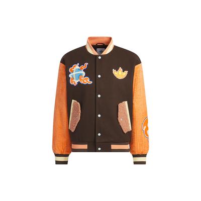 adidas Originals X Melting Sadness Trefoil Chinese New Year Edition Cartoon Rabbit Applique Single-Breasted Baseball Jacket Unisex Outerwear HY7247