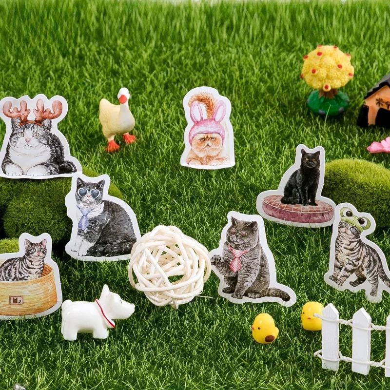 45Pcs/box Cat Collection Cute Boxed Kawaii Decoration Stickers Planner Scrapbooking Stationery Japanese Diary Stickers
