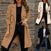 Turndown Collar Trench Women Coat Windbreaker Fitted Clothes Femme Loose Cloak Woolen Double-breasted Coat Outwear