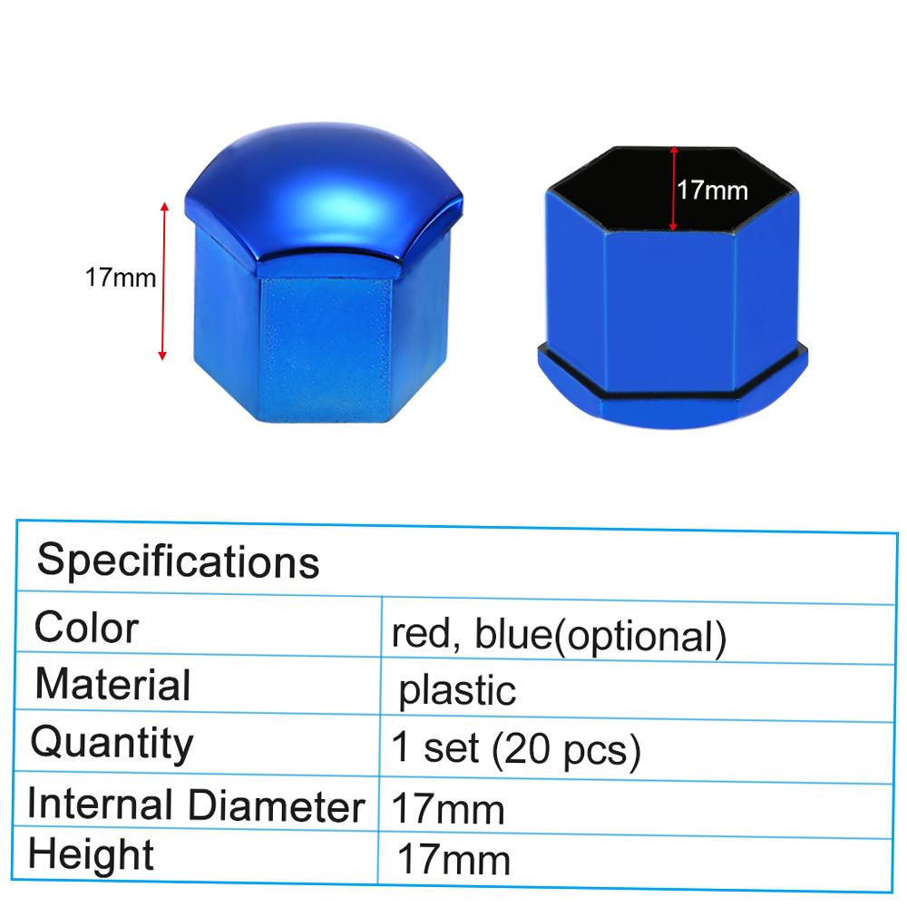 20pcs   17mm Wheel Nut Covers Lug Nut   Screw  or