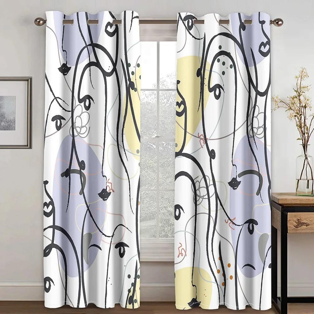 Design Abstract Modern Draperie Blackout Fereastră Graffiti Metalică Perdele pentru Sufragerie Dormitor Decor Acasă Perdea cu Umbrire Ridicată
