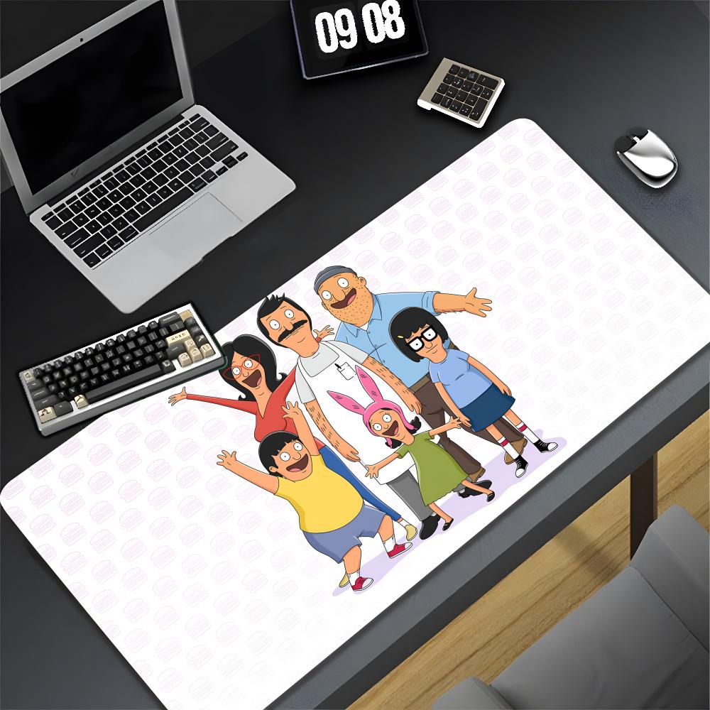 Tappetino per Mouse Cartoon B-Bobs Burgers XXL Gamer Gaming PC Computer Otaku Bordo Bloccato Fai da Te Foto Personalizzata Laptop Notebook Tappetino da Scrivania