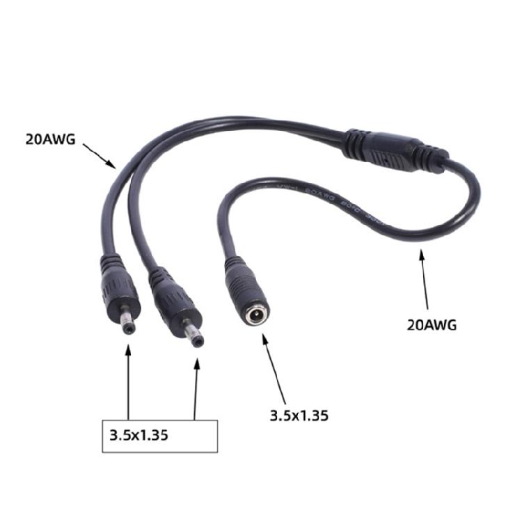 3.5 x 1.35mm Female to Male CCTV Connector Cord Power Extension Line for Fan