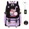 Cute LABUBU cartoon printed backpack for junior high school students with large capacity ins wind school bag