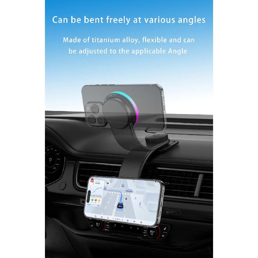 Car Magnetic GPS Phone Holder Stand 15W Wireless Charger Cellphone Bracket For Magsafe iPhone 17~12 Pro Max Fast Charging Mount