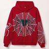 Spring and Summer Spider Web Zipper Hoodie for Women, Casual and Fashionable Women's Hoodie