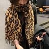 Niche Design Sweet and Cool Retro Leopard Print Tassel Scarf for Women New Millennium Hot Girl Style Autumn and Winter Thickened Shawl
