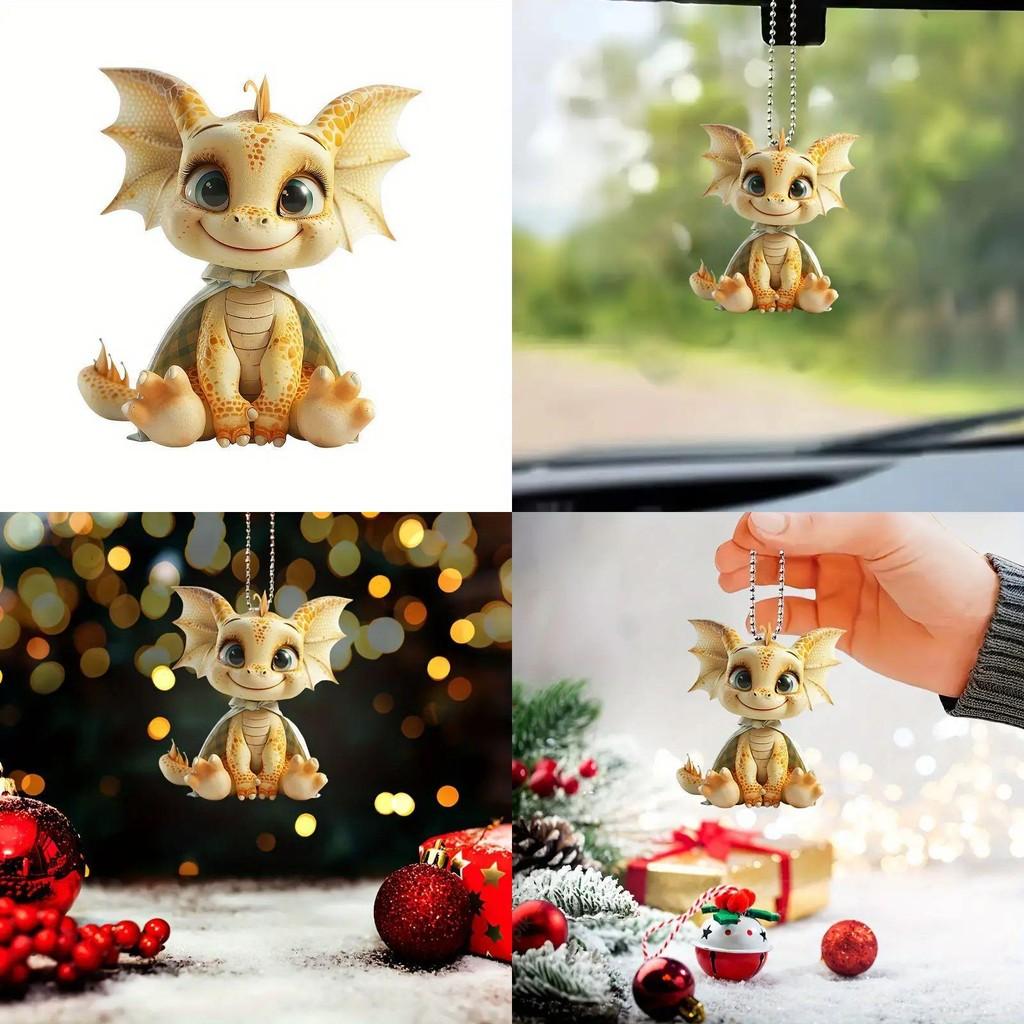 Whimsical Blue And White Dragon Car Hanging Decor Ideal For Christmas And Home