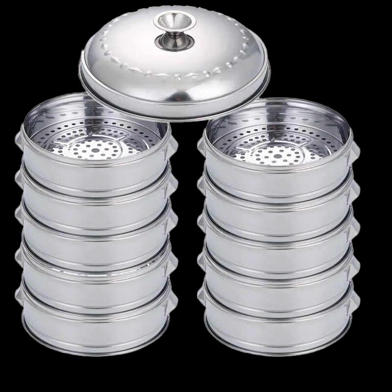 

18cm 304 Stainless Steel Commercial Stackable Steamer Set
