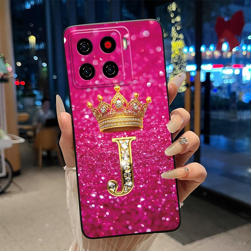 

Для ZTE Blade A56 (Z2473)/Nubia A56 Розкішний Чохол-Книжка З Літерою Для ZTE Blade A56 Pro М який Силіконовий Чорний Чохол Ударостійкий Корпус ZTE Blade Nubia A56
