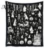 Washable Velvet Throw Blanket Halloween DIY Coloring Blanket, with Ghost Patterns, Color Your Cozy Bed for Creative Adults Own And Kids, Home