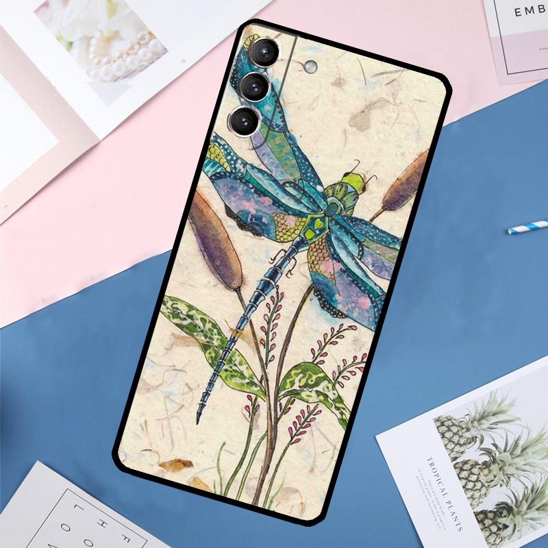 Luxuslibellen-Hülle für Samsung Galaxy S24 Ultra S20 S21 S22 S23 S25 Ultra S9 S10 Plus S25 FE Rückabdeckung