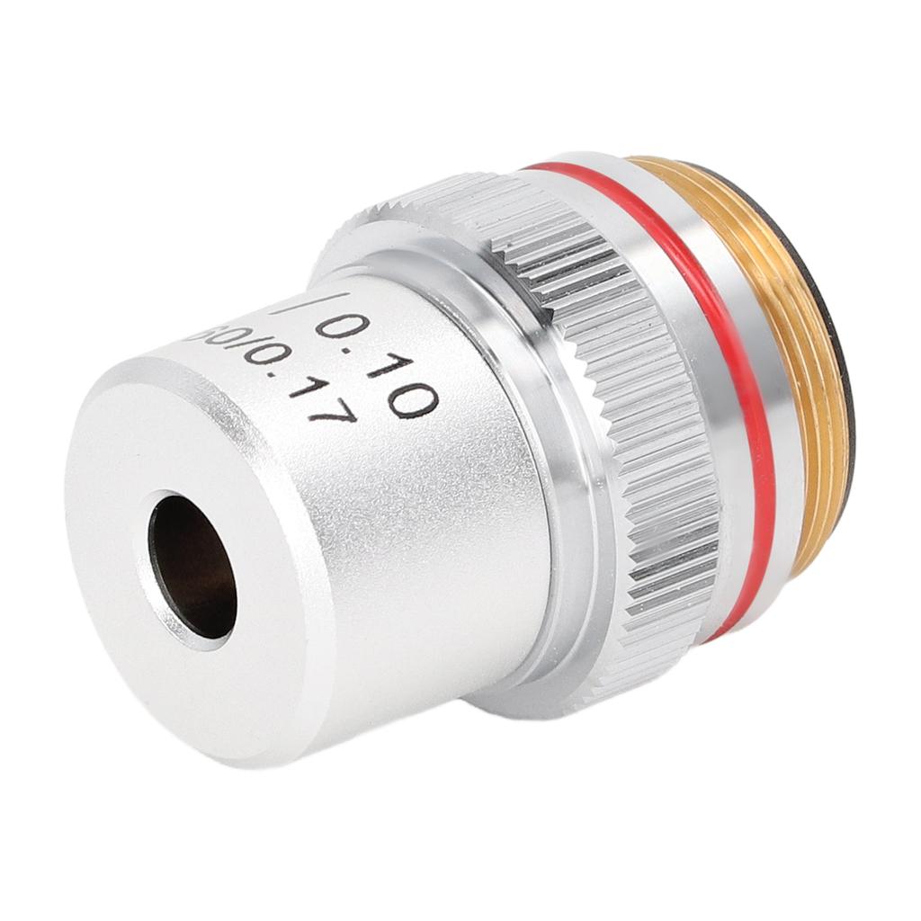 Achromatic Microscope Objective Silver 4X Microscope Objective Len with 20.2mm Standard Interface