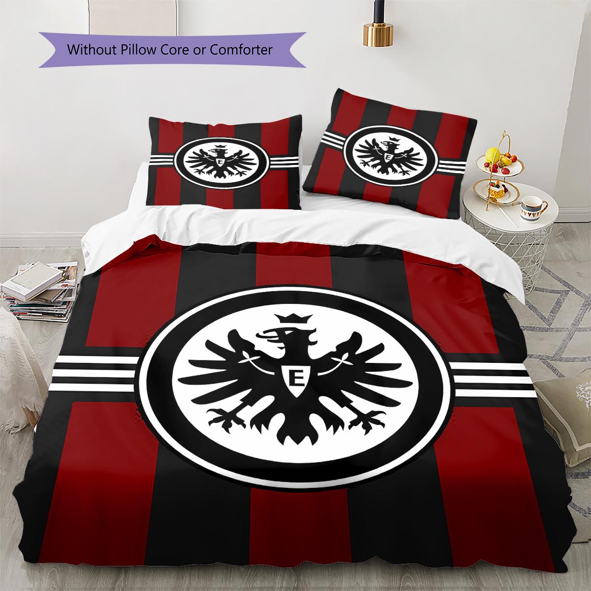 

Frankfurt Football Pattern Bedding,Quilt Set Quilt Cover Pillowcase Home Birthday Gift (1 * duvet cover + 2 * pillowcase, without core) 135x200cm