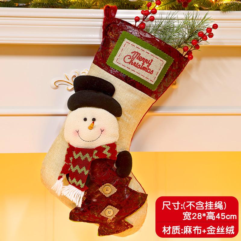 Christmas Stockings Socks Santa Snowman Hanging Xmas Tree Ornaments Christmas Decor for Home New Year Navidad Candy Gift Bags