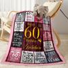 1pz Coperta Celebrazione Felice 60° Compleanno Morbida e Calda per Divano Ufficio Campeggio Viaggio Soggiorno Ottimo Regalo per Amici e Famiglia Confortevole