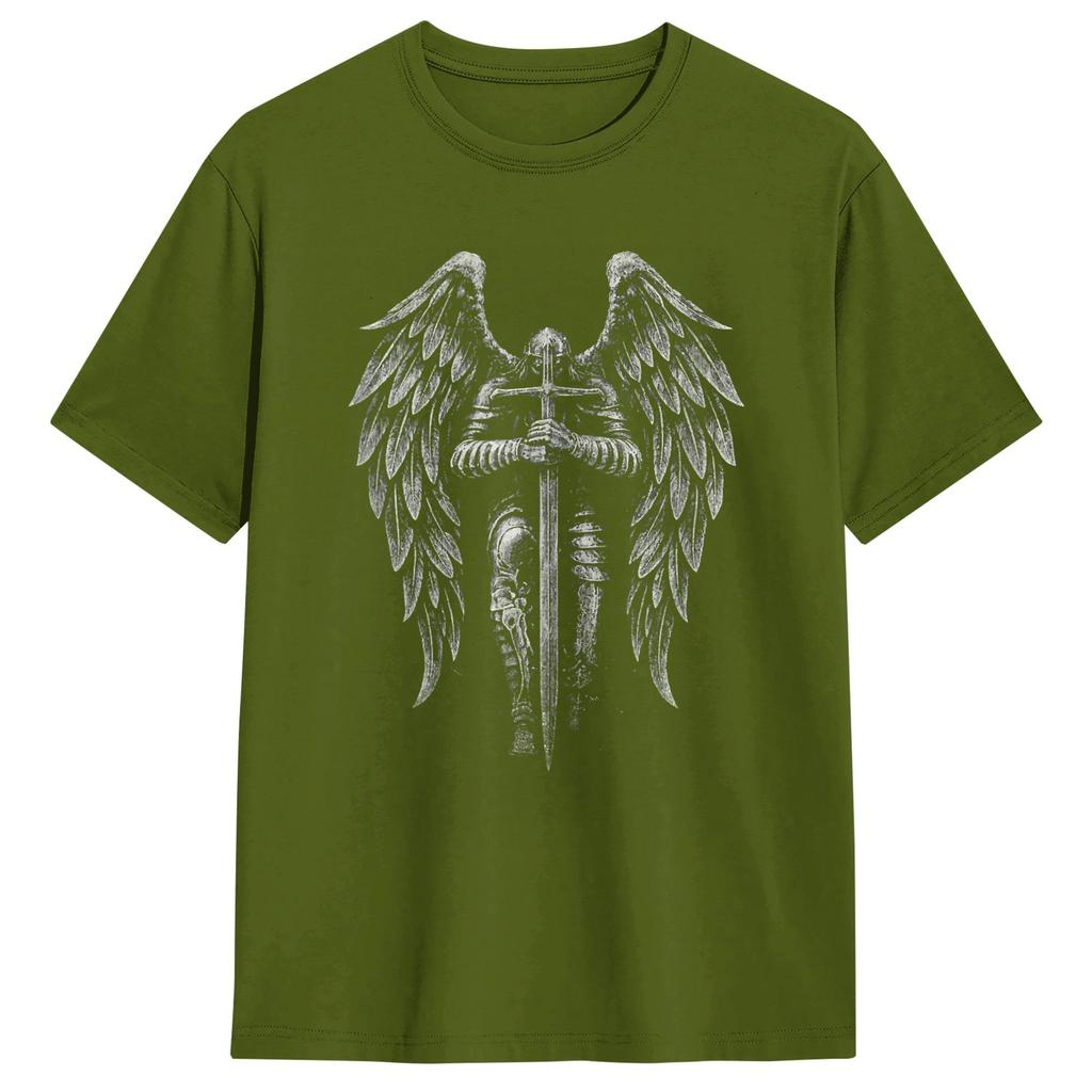 St Michael Archangel Religious Orthodox T Shirt Male Vintage T Shirts Beach O Neck Harajuku Tee Shirt Custom Logo Big Size Tops