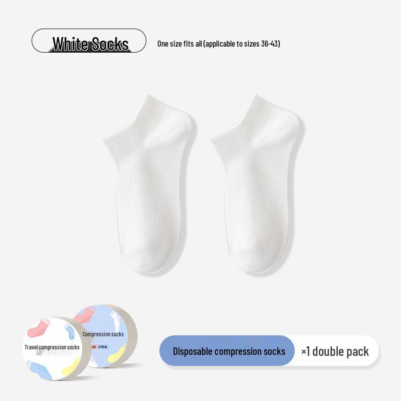 

Unisex Disposable Compression Socks, Short Length for Travel, No-Wash Required. One size