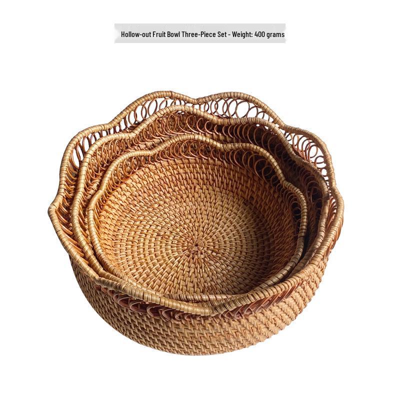 Hand-Woven Vietnamese Autumn Vine Tea and Snack Plate