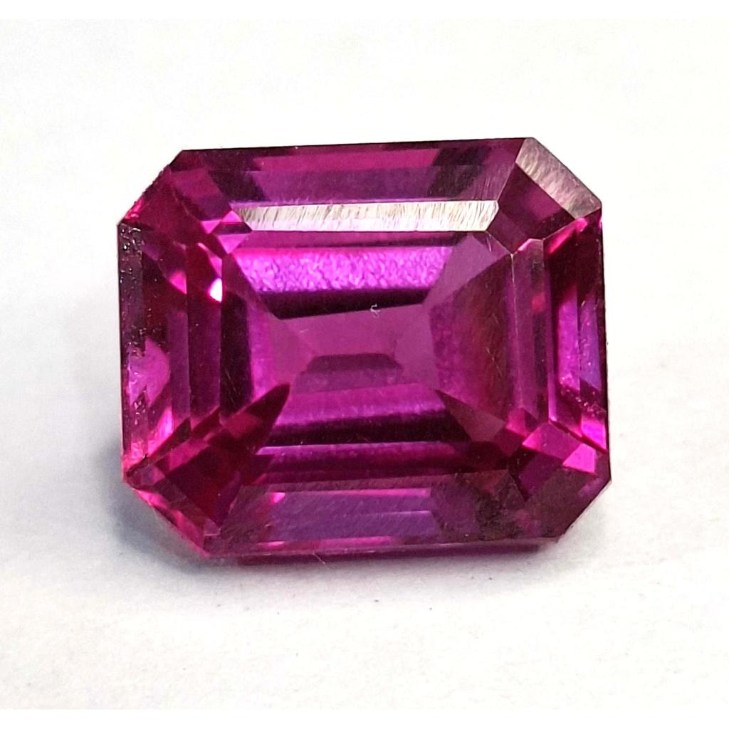 Emerald Cut Natural Dark Pink Sapphire 10-12 Ct Stunning Certified Gemstone