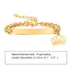Custom Personalized Name ID Bracelet Gilrs Boy Gifts, Stainless Steel Curb Chain Link Crown Bracelet Not Allergic