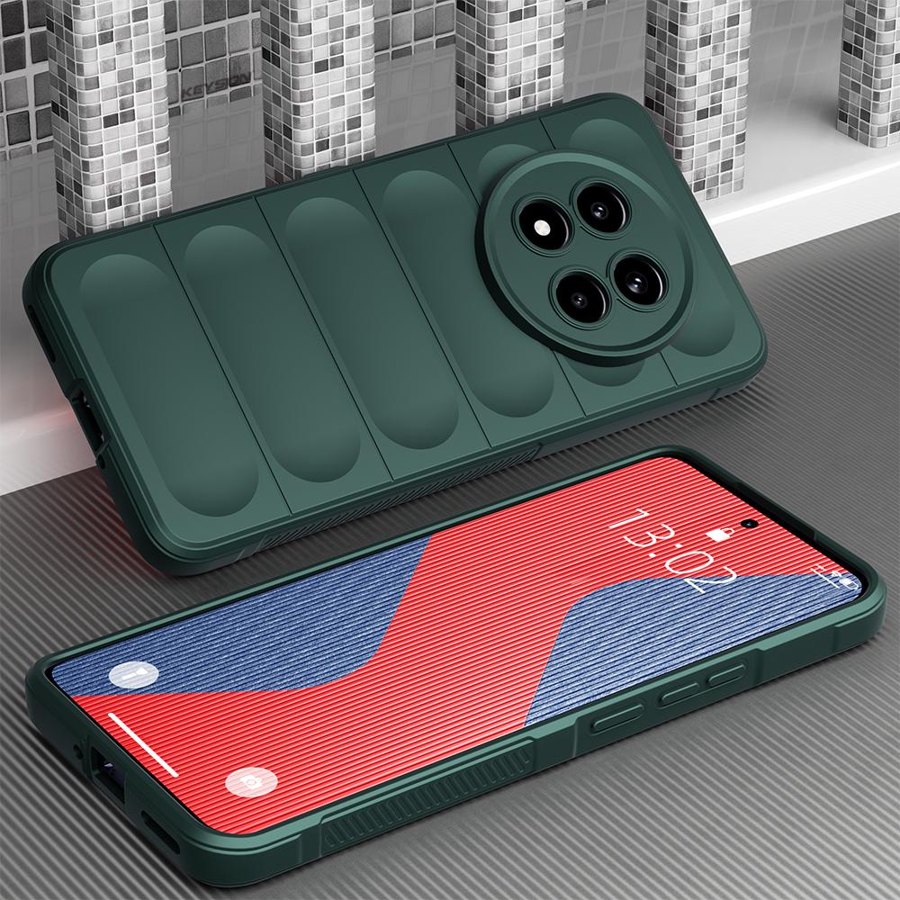 

Противоударный матовый чехол KEYSION для Realme 13 Pro+ 5G Мягкий силиконовый противоскользящий чехол для задней панели телефона OPPO Realme 13 Pro 5G for Realme 13 Pro+ 5G зелёный