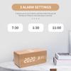 Digital Wooden Alarm Clock Electronic LED Time Display For Bedroom 10W Wireless Charging 3 Alarm Settings Date&Temp Display