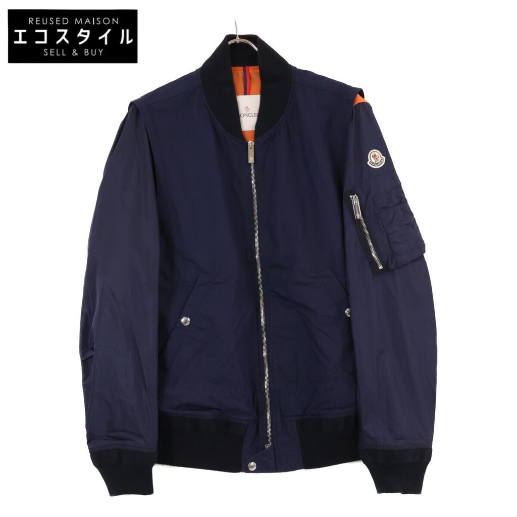 Moncler D10914012385 MONTUSSAN Navy X Orange Bomber Jacket Jacket 3 Navy X orangeUsed