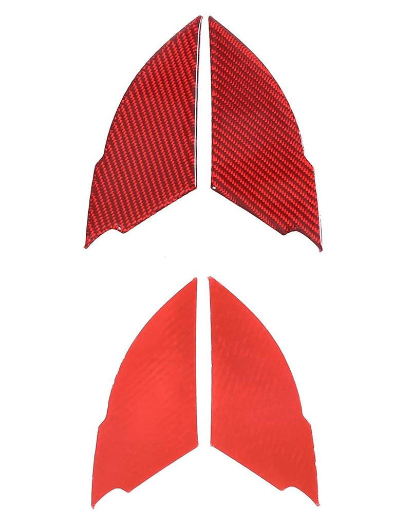 METYOUCAR Set of Carbon Fiber Hood Side Cover Stickers for Honda Customizable Exterior Parts 2-Piece N-BOX JF3/JF4 (2017-2021), (Red)