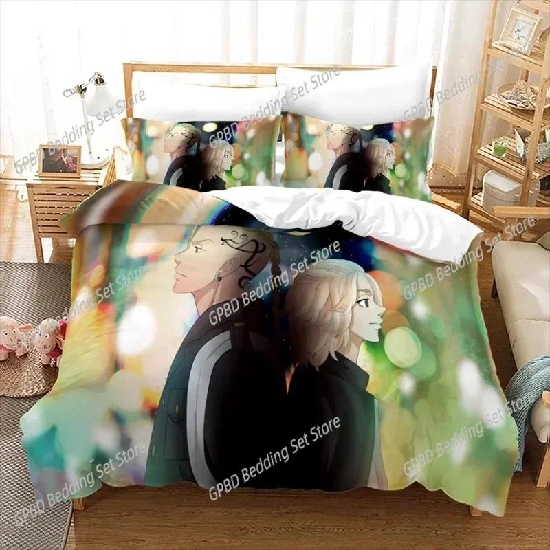 3D Print Tokyo Revengers Anime Comfortable Duvet Quilt Cover Pillowcase Bedding Set Children Bedroom Decoration Home Textile