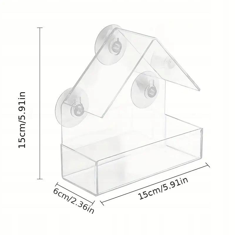Transparent Bird Feeder House Window Box Glass Suction Cups