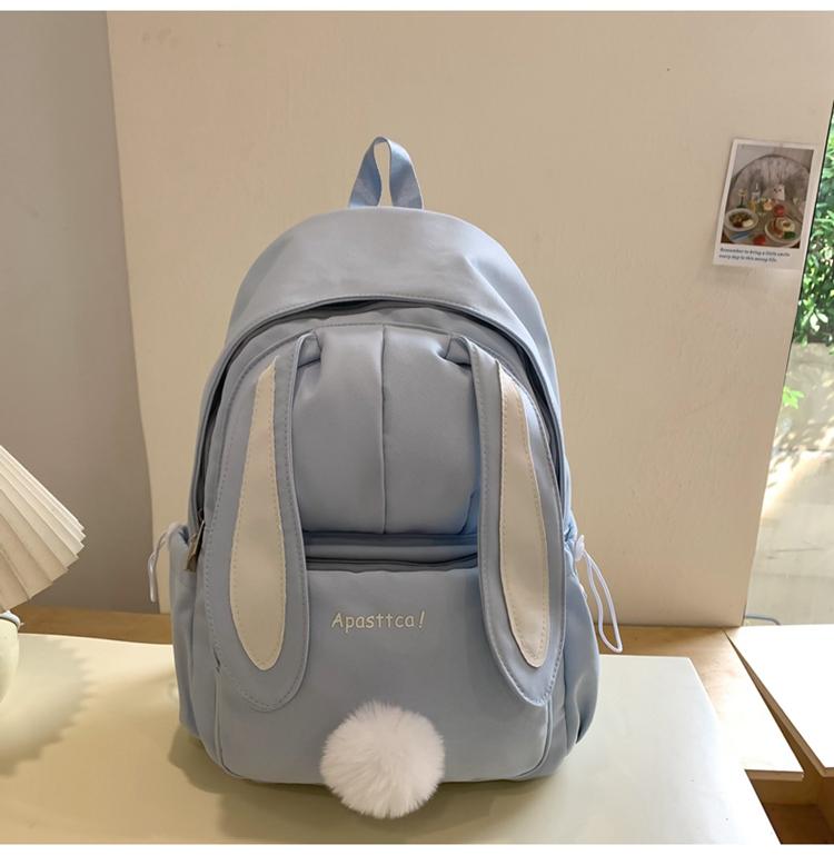 Student Schoolbag Girl's Cute Rabbit Ears Backpack Large Capacity Backpack