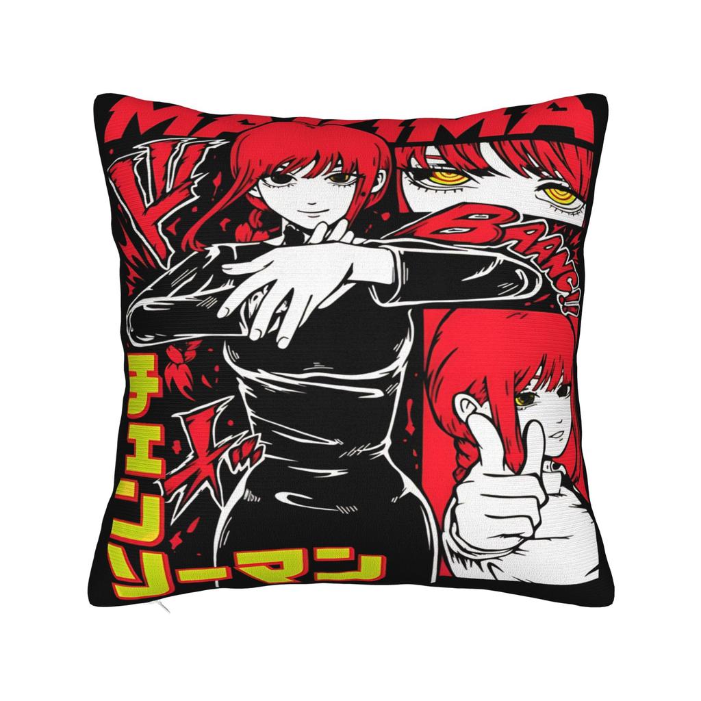 Chainsaw Man War Gurl Pillow Case Square Pillow Cover For Living Room Bed Chair Retro Trendy Cushion Cover