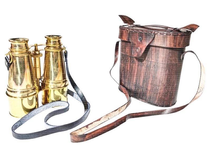 Brass Binoculars with Strap and Leather Box Handmade Nautical Antique Gifts For Dad, Groomsman, Weddings, Bird Watching, Trekking, Christmas