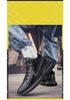 Men's Trendy 8CM Height-Increasing Striped Sports Shoes, Korean Style with Thick Soles and Mid-Top Design.