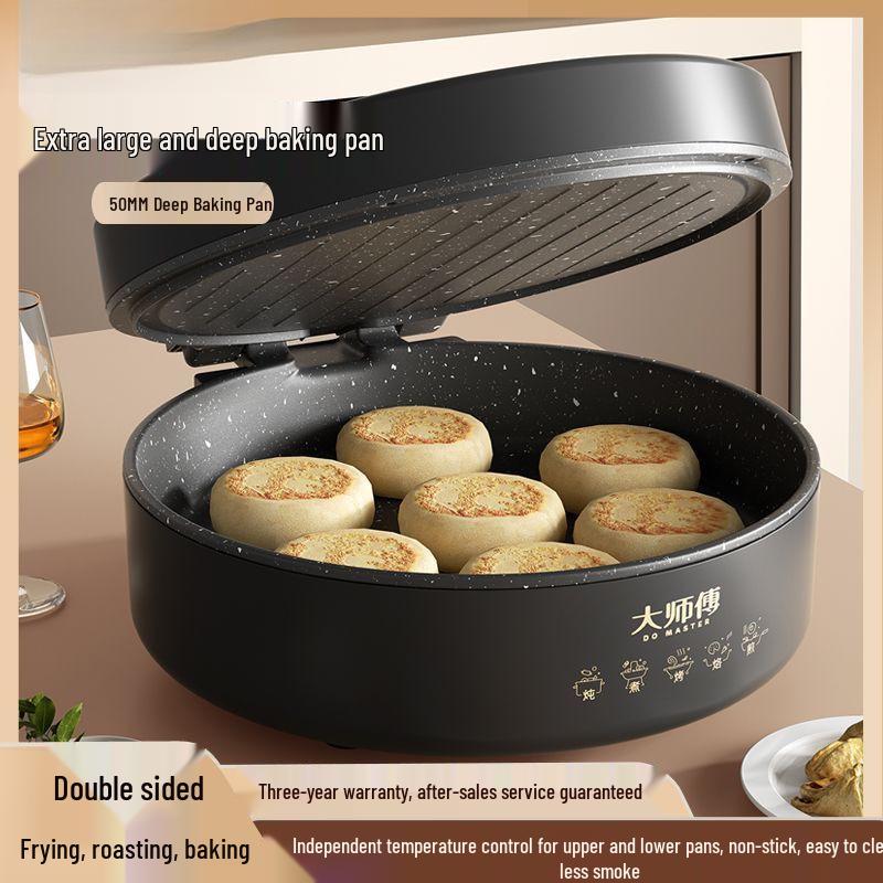 Dual-Sided Electric Griddle & Hot Pot: Non-Stick Multi-Functional Pancake Maker, Shabu-Shabu, and Grill.