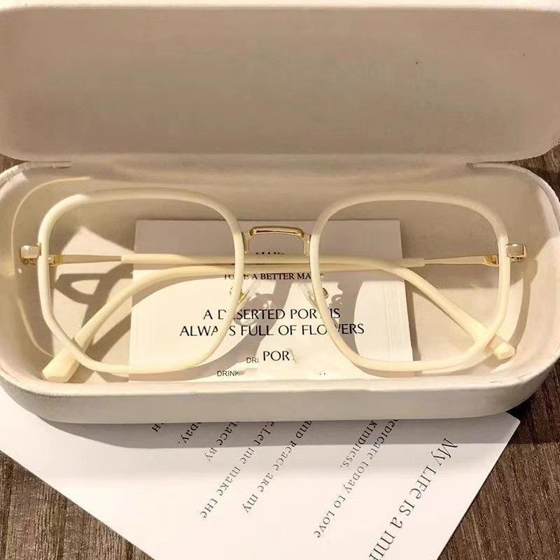 Women Big Frame Anti-Uv Blue Rays Glasses Daily Vision Care Ultra-Light Myopia Glasses Frame Metal Frame Eyeglasses