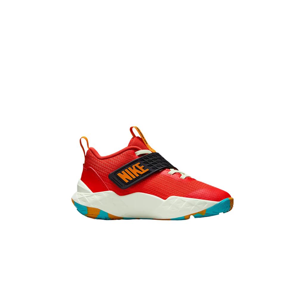 Nike Team Hustle D 12 Slip Resistant Cushioning Mid Top Children's Basketball Shoes Red Children Aged 3 7 Years Old HF6280-601