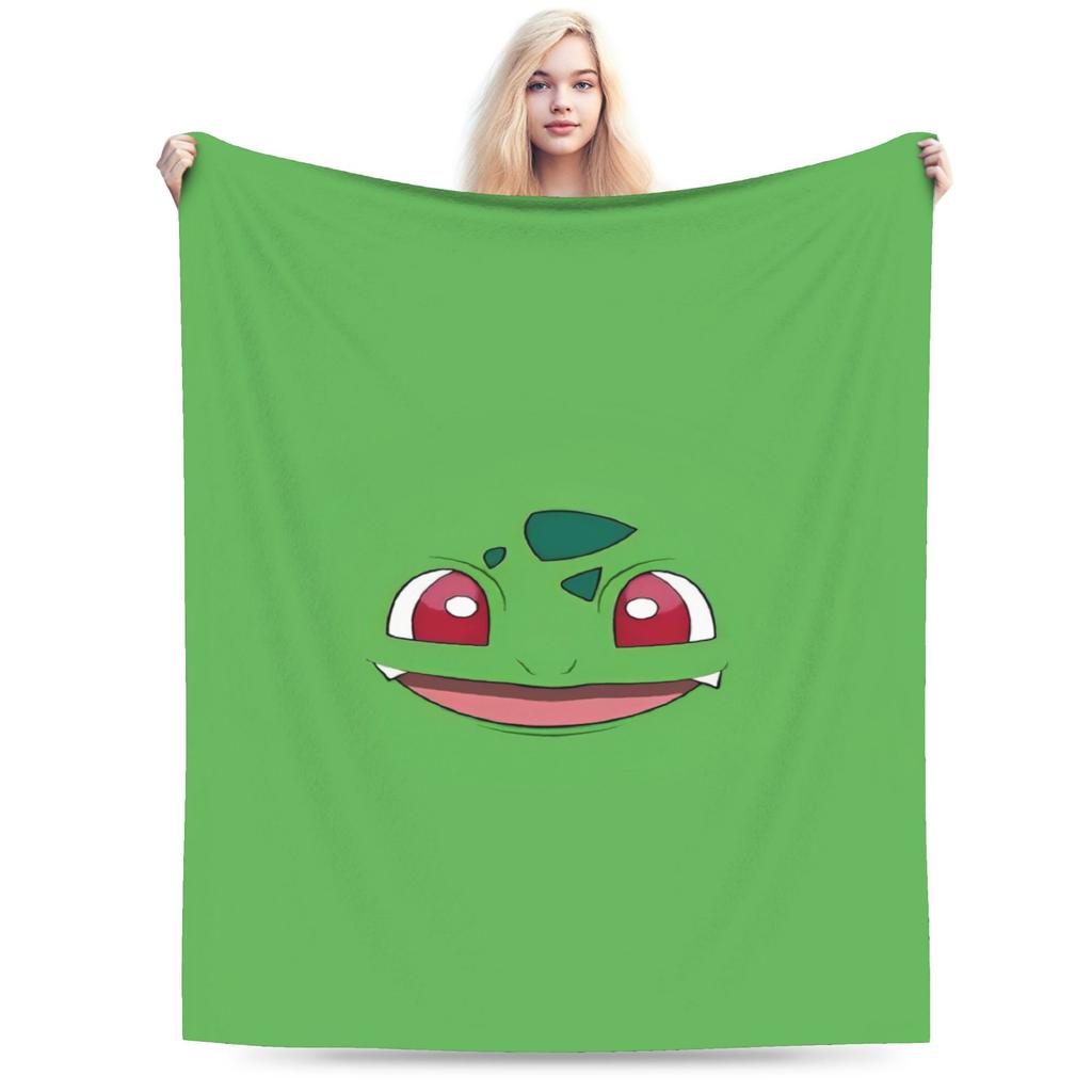 Funny 3D Pikachu Dotted Face Blanket Pokemoned Travel Flannel Bedding Throws For Living Room Soft Warm Quality Bedspread Gift