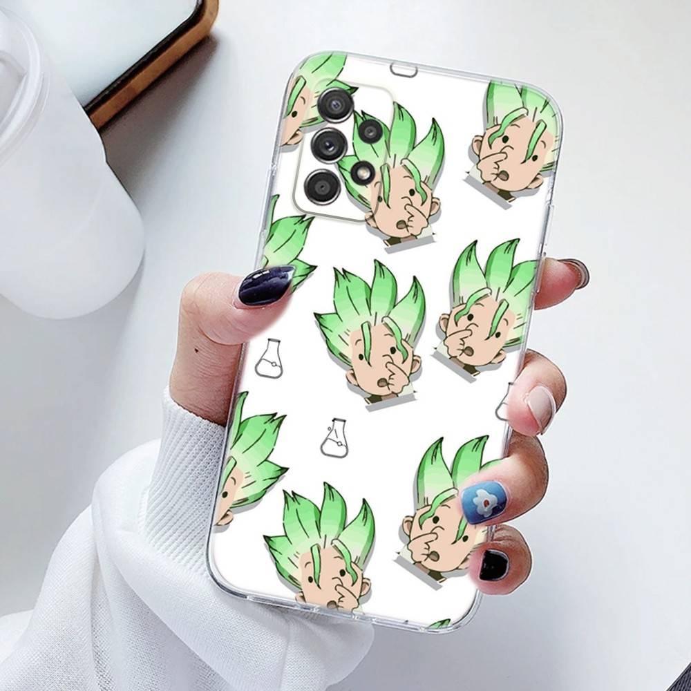 1Senku Ishigami S-Stone Phone Case Silicone For Samsung S30,23,21,22,20 FE lite,S10,9,PIus Note20ultra Soft Transparent