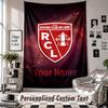 Wall Hanging Tapestry With Custom Name & Text, racing club de lens Decorative Tapestry For Bedroom