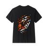 European sizes Men's Vintage Tiger Claw & Eye Graphic T-Shirt - Loose Fit Wildlife Animal Print Tee with Tiger Silhouette