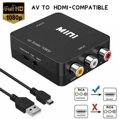 HD 1080P AV To HDMI RCA To HDMI Composite Adapter Converter With USB Cable CVBS AV Adapter For TV PC Projector