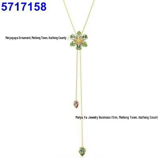 Shi Family Ldyllia Flower Pendant Necklace, Open Ring, and Elegant Colored Earring Set