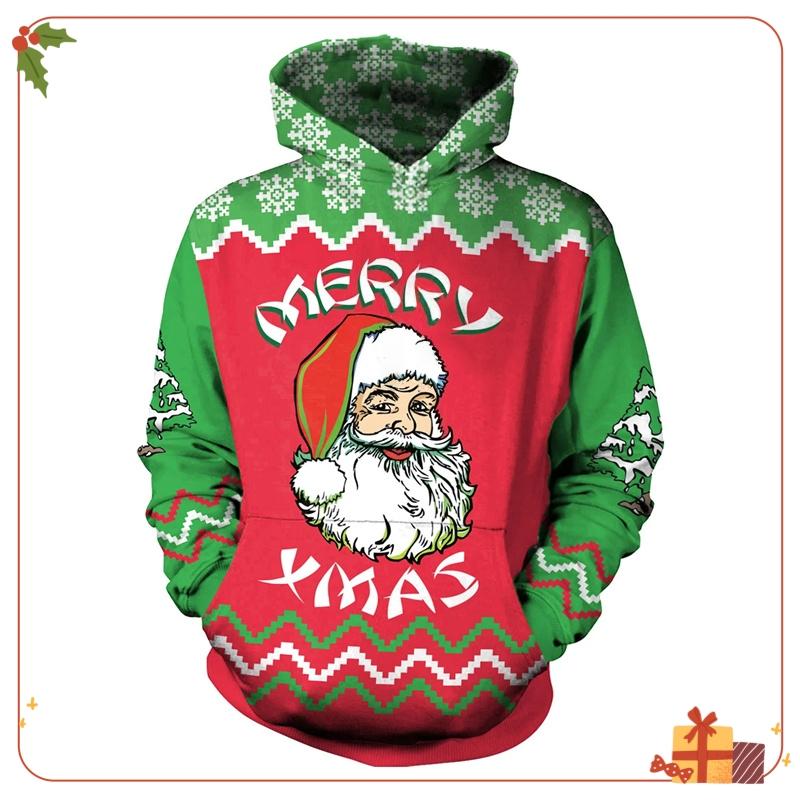 Merry Christmas Sweatshirts Cartoon Pullover Hoodies for Kids Clothes Santa Claus Girl Clothes Snowman Sweatshirts Boys Clothing