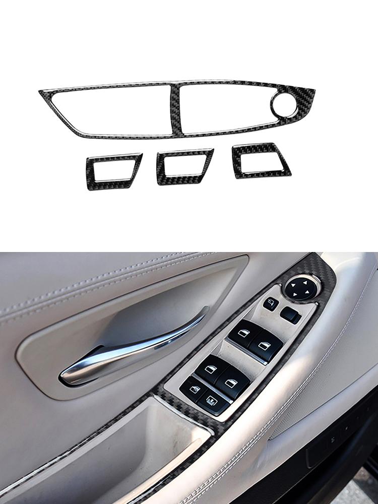 Car Interior Button Panel Cover Decorative Carbon Fiber Sticker For BMW 5 Series F10 2011-2017 Styling Accessories