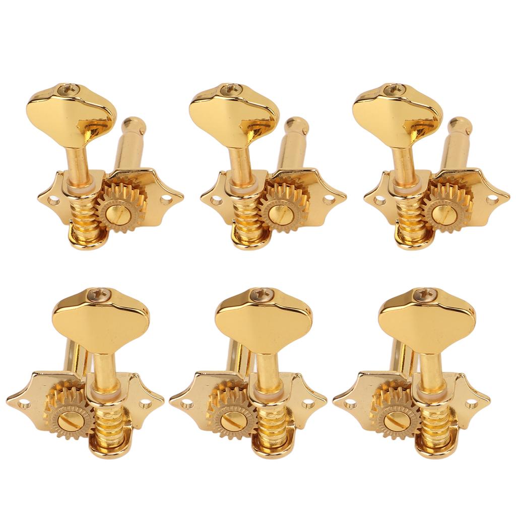 Guitar Tuning Key 3 Left 3 Right 1:18 Gear Ratio Stable Durable Easy Install Musical Instrument PartsGold